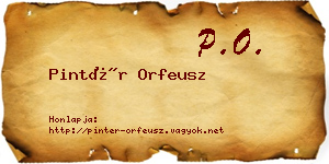 Pintér Orfeusz névjegykártya